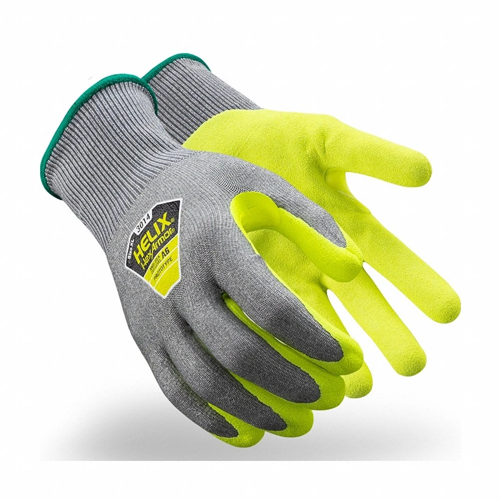 Knit Gloves, 3XL- 12, ANSI Cut Level A6, Palm, Dipped, Nitrile, HPPE- 18 ga, 1 Pair