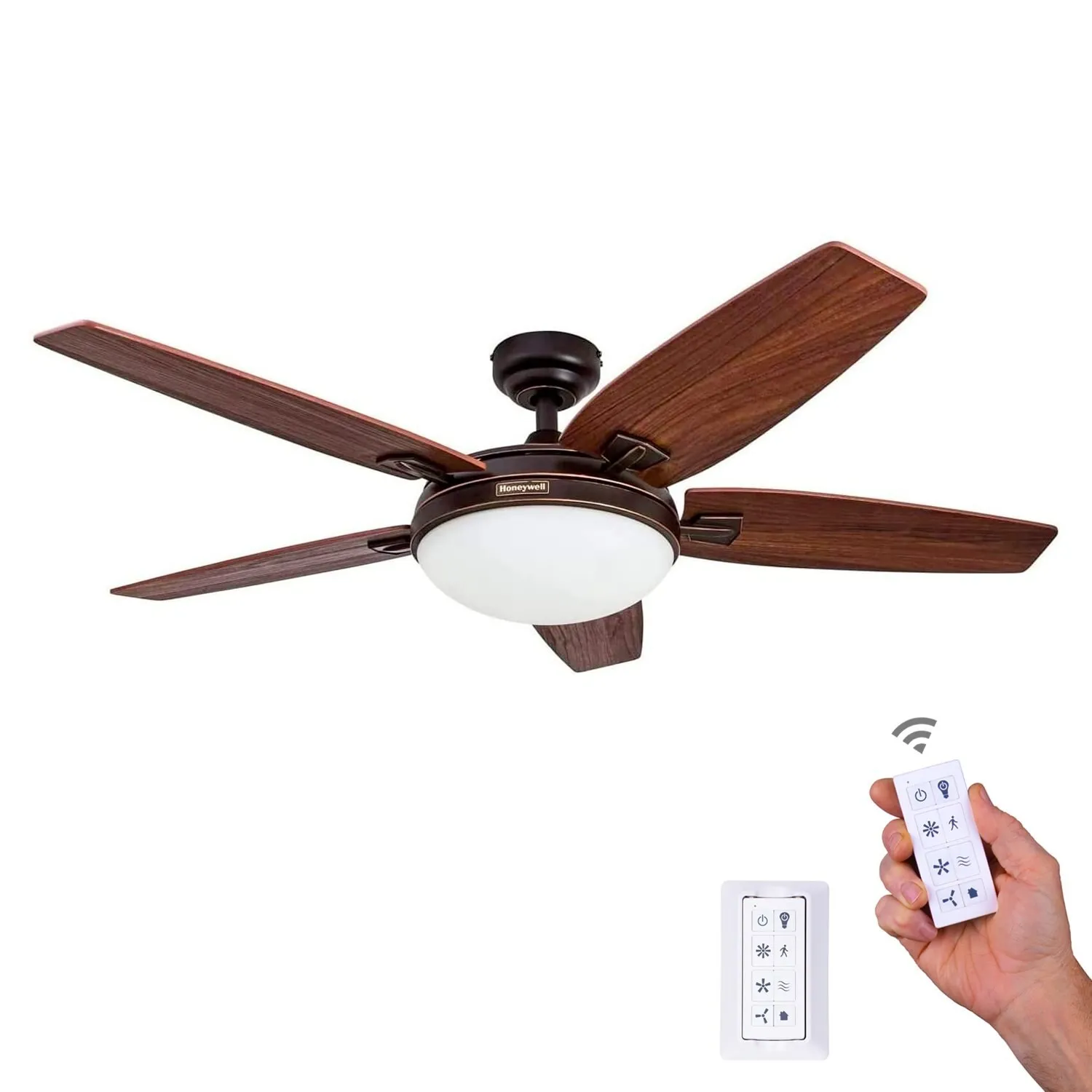 Carmel, 48 Inch Ceiling Fan with Light And Remote Control, Bronze
