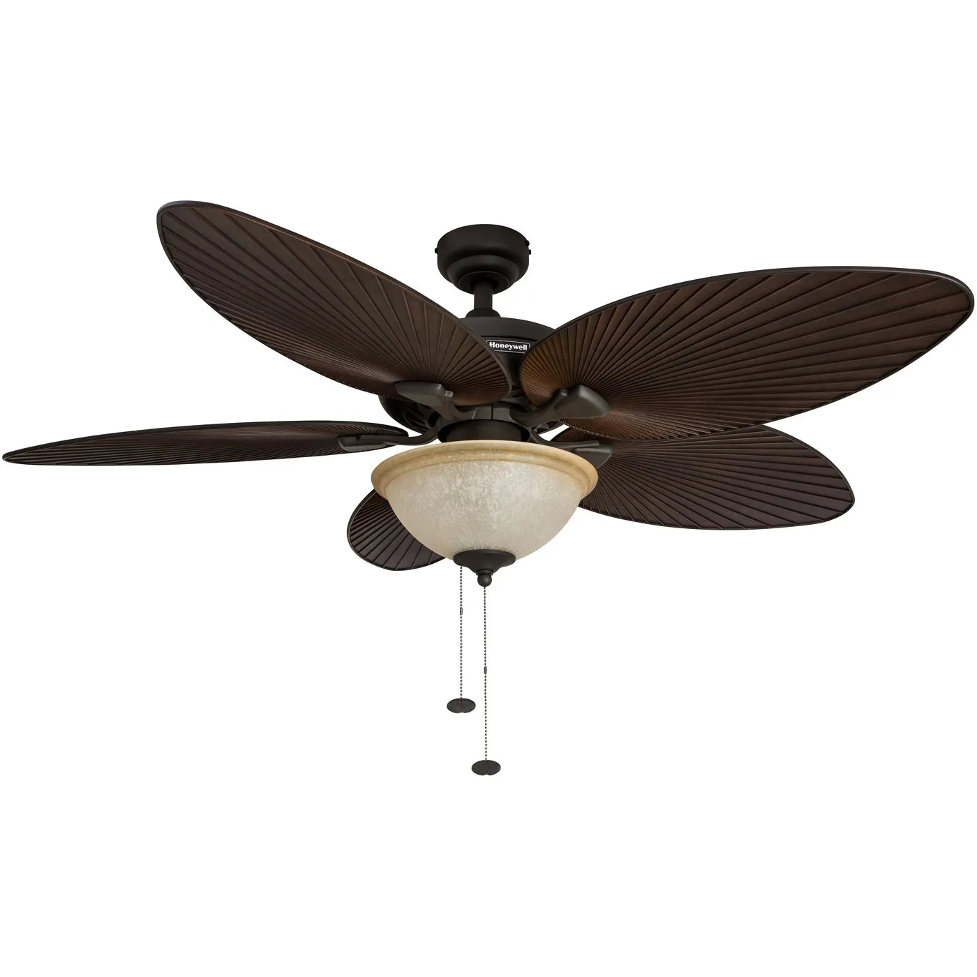 Palm Island, 52 Inch Indoor/Outdoor Ceiling Fan with Bowl Light, Bronze