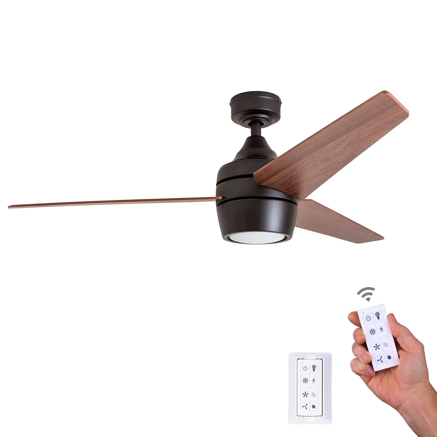 Eamon, 52 Inch Ceiling Fan with Light And Remote Control, Bronze