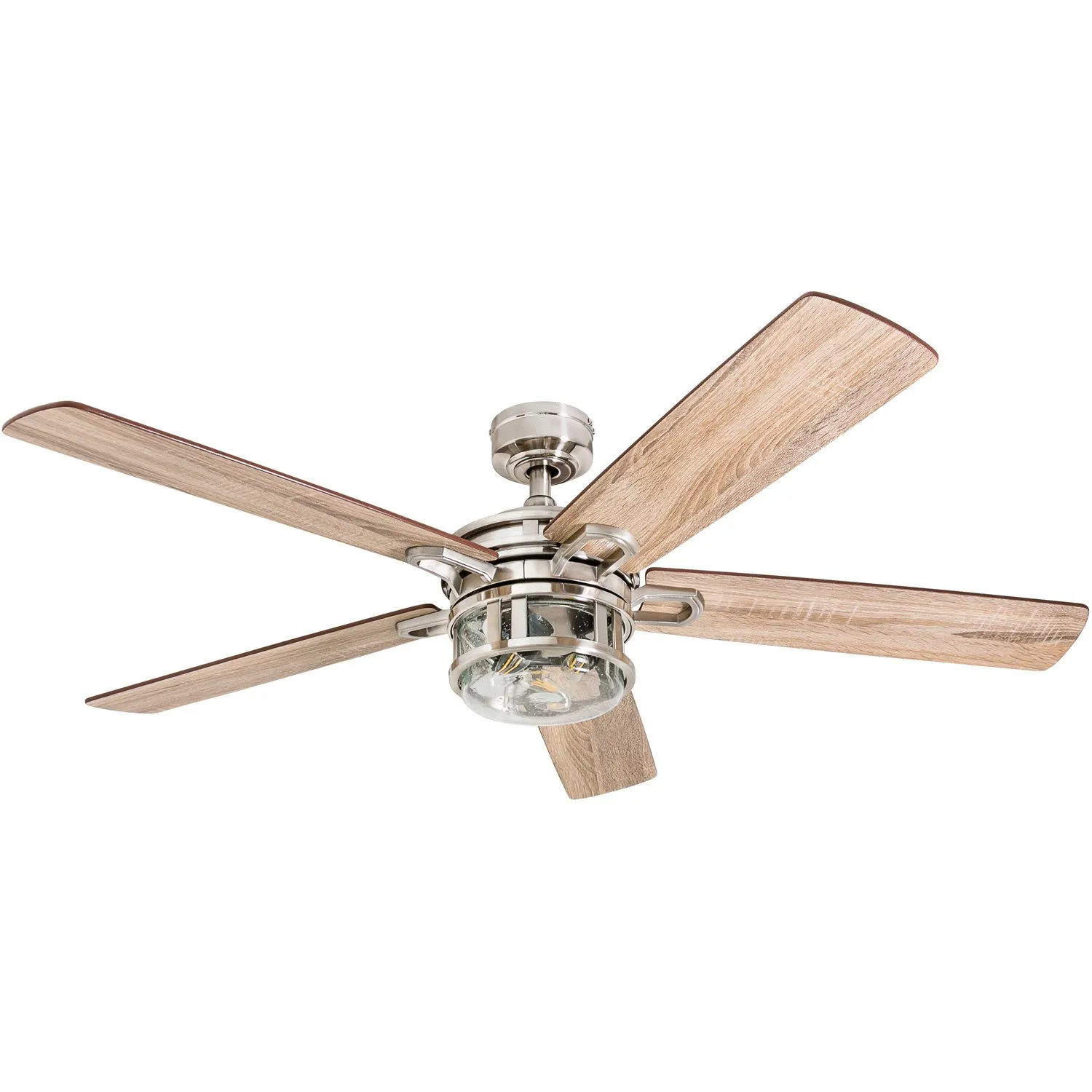 Bonterra, 52 Inch Ceiling Fan with Light And Remote Control, Brushed Nickel