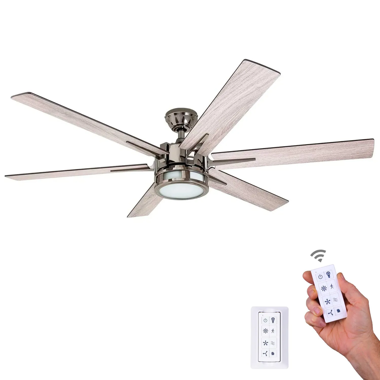 Kaliza, 56 Inch Ceiling Fan with Light And Remote Control, Gun Metal