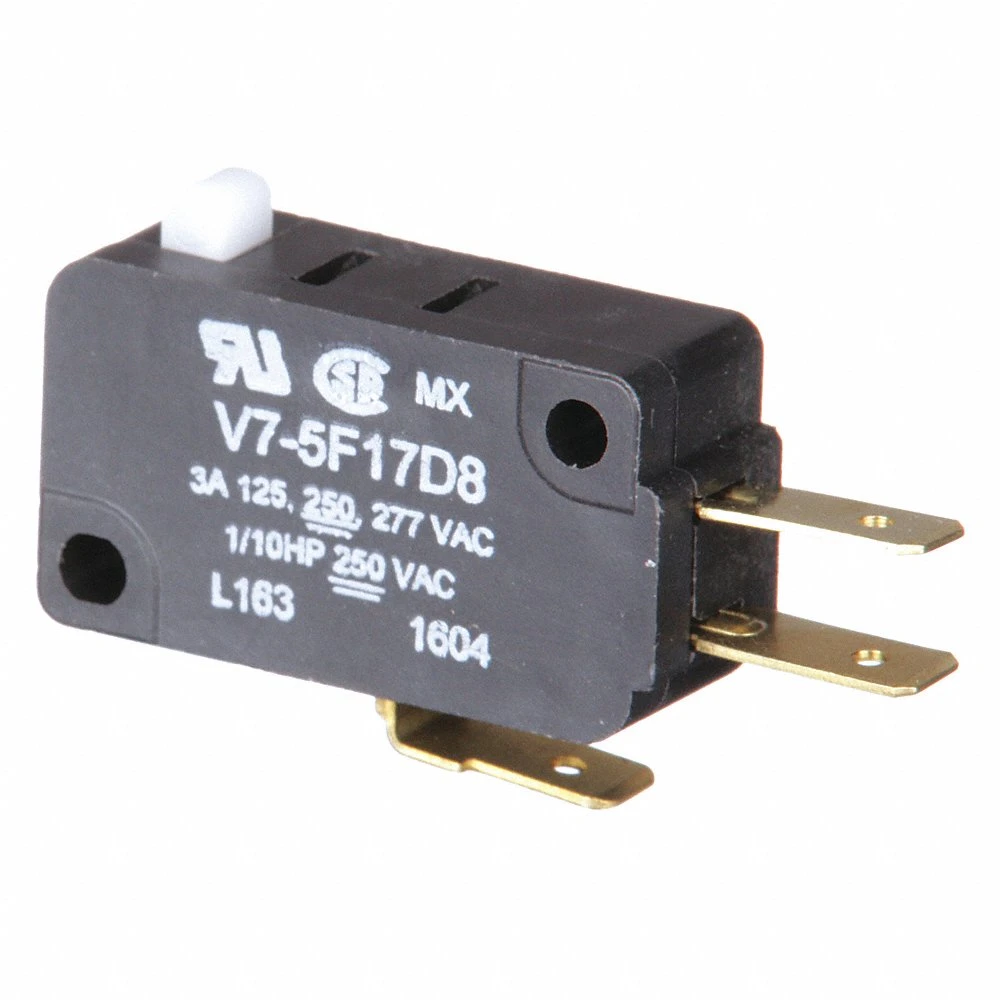 HONEYWELL V7-5F17D8 Premium Mini Snap Switch, Pin Plunger Actuator, 250 VAC | AB7TQM 24A295