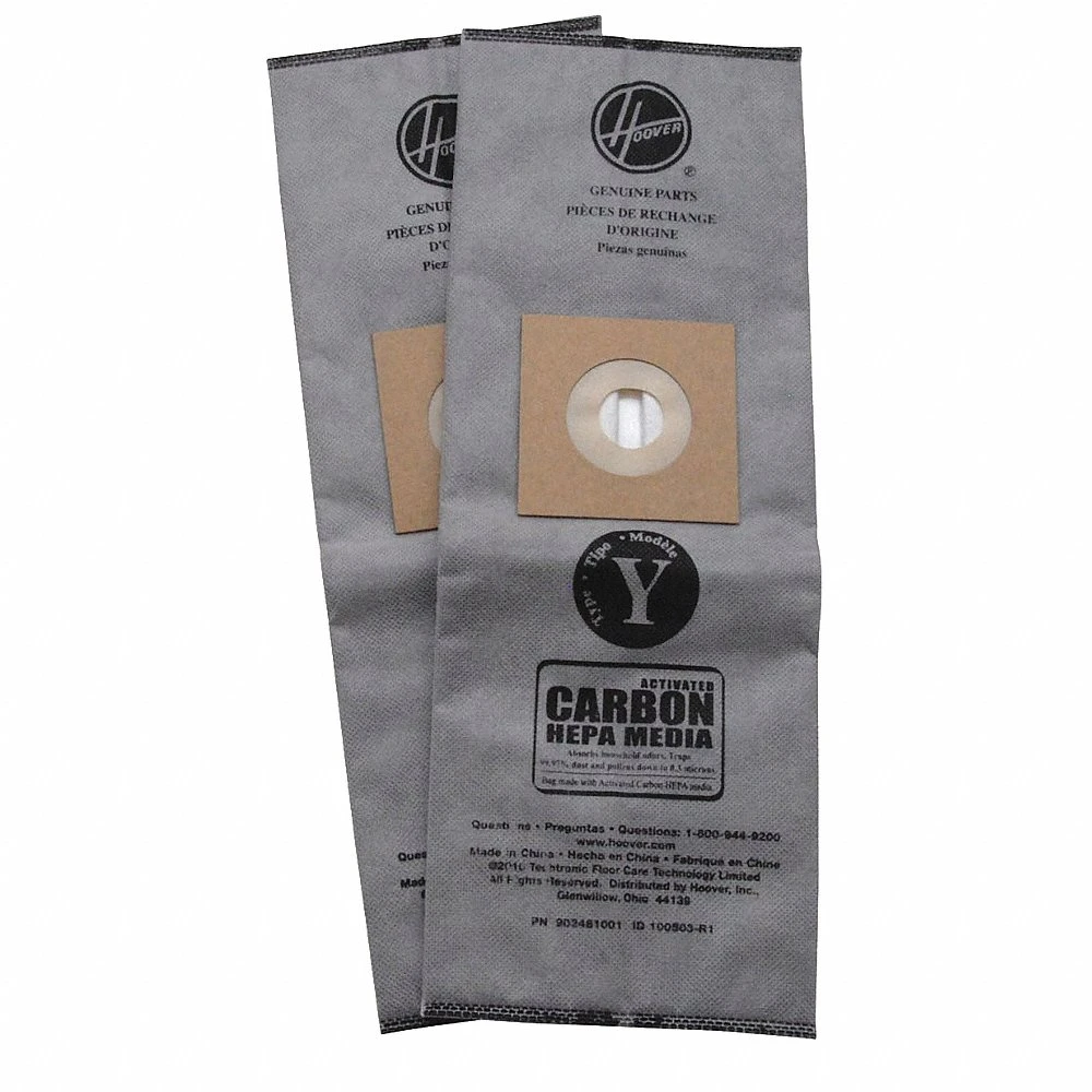 Vacuum Bag, Paper, 3-Ply, HEPA Bag Filtration Type, 2PK