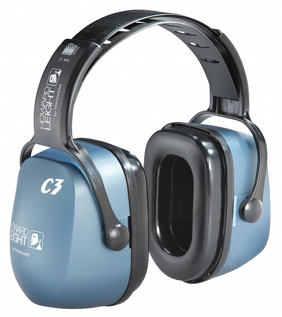 Ear Muffs, Over-The-Head Earmuff, Passive, 27 Db Nrr, Dielectric, Foam, Blue