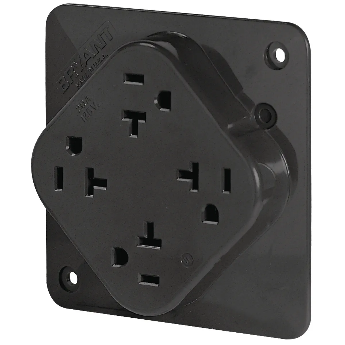 Receptacle, 2-Pole, 3-Wire Grounding, Black