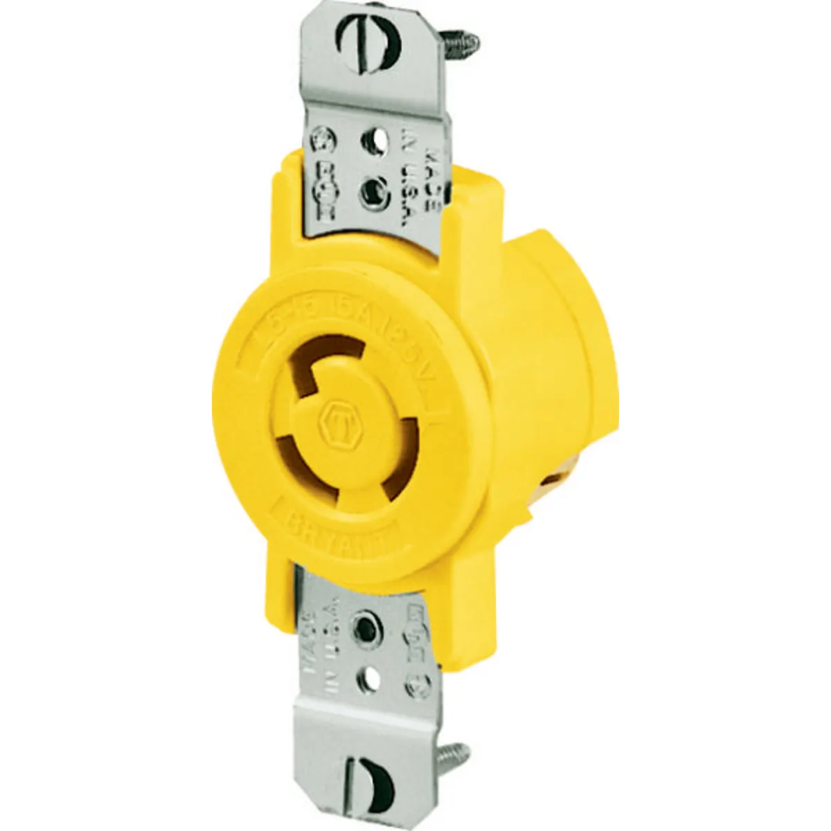 Flush Receptacle, 2-Pole, 3-Wire Grounding, Screw Terminal