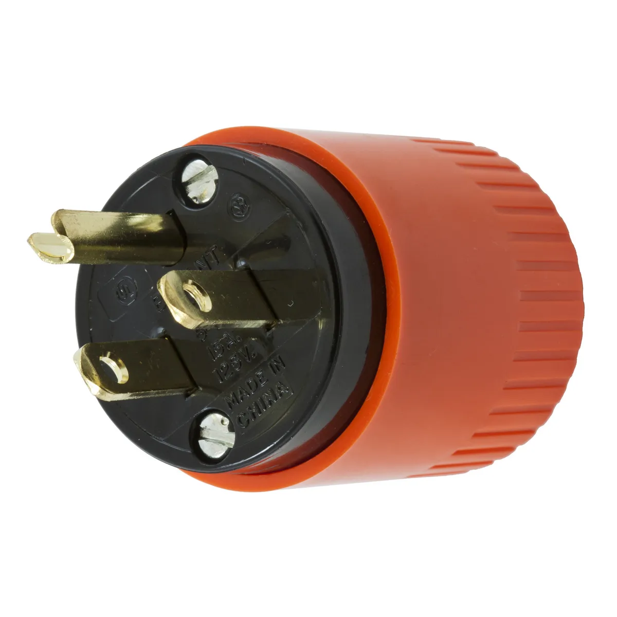 Male Plug, Straight, 2-Pole, 3-Wire Grounding