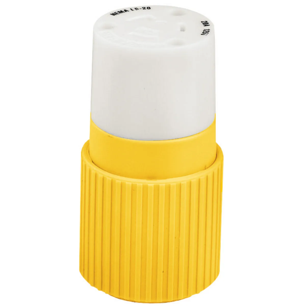 Female Connector Body, 20A, 2-Pole, 3-Wire Grounding, Screw Terminal, Yellow