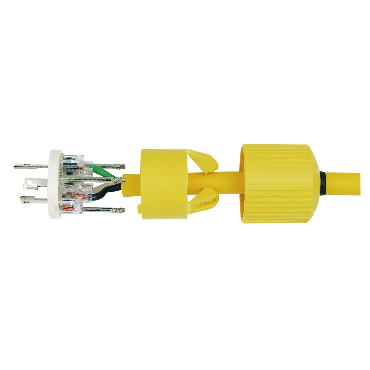 Male Plug, 2-Pole, 3-Wire Grounding, Screw Terminal, Yellow