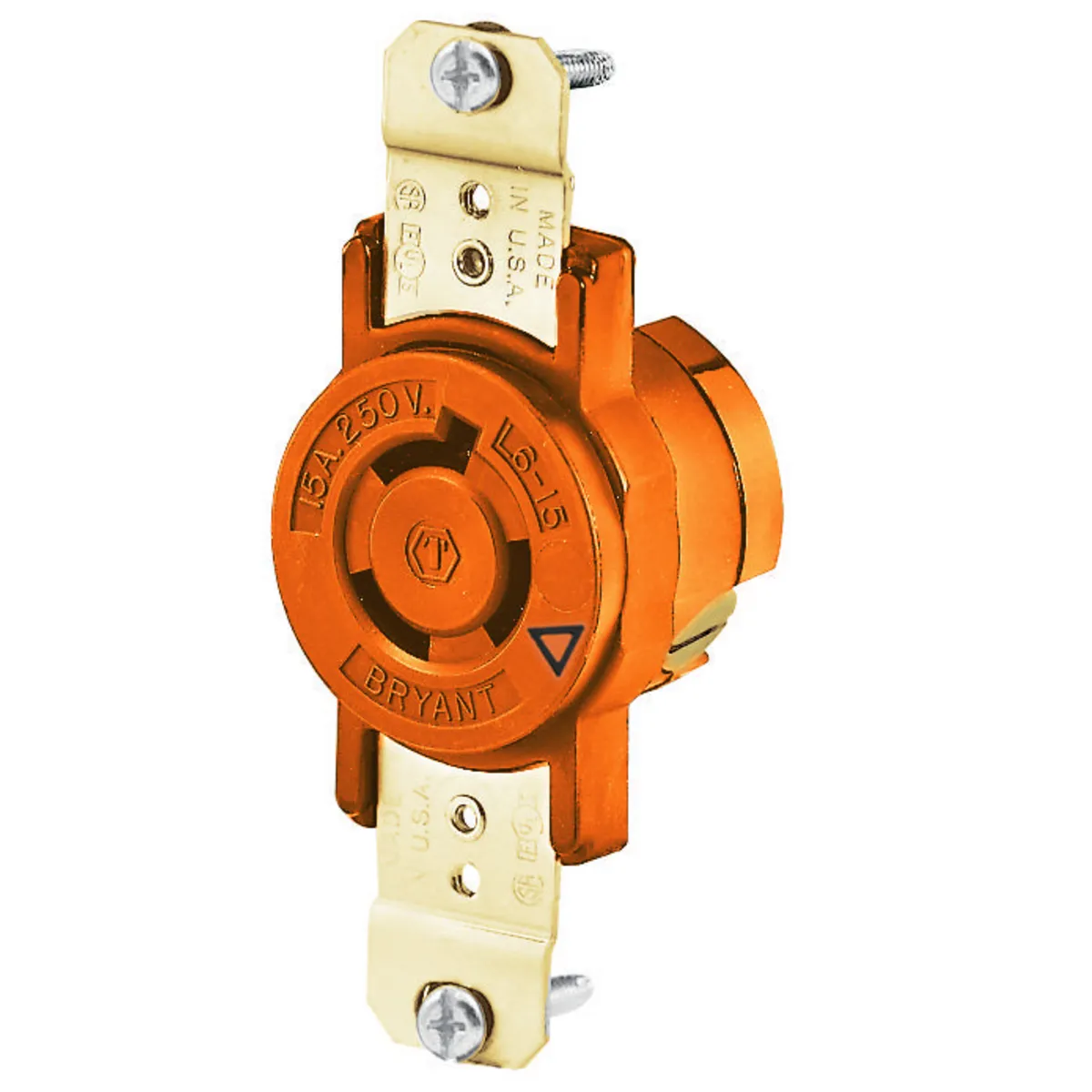 Flush Receptacle, 15A, 2-Pole, 3-Wire Grounding, Screw Terminal
