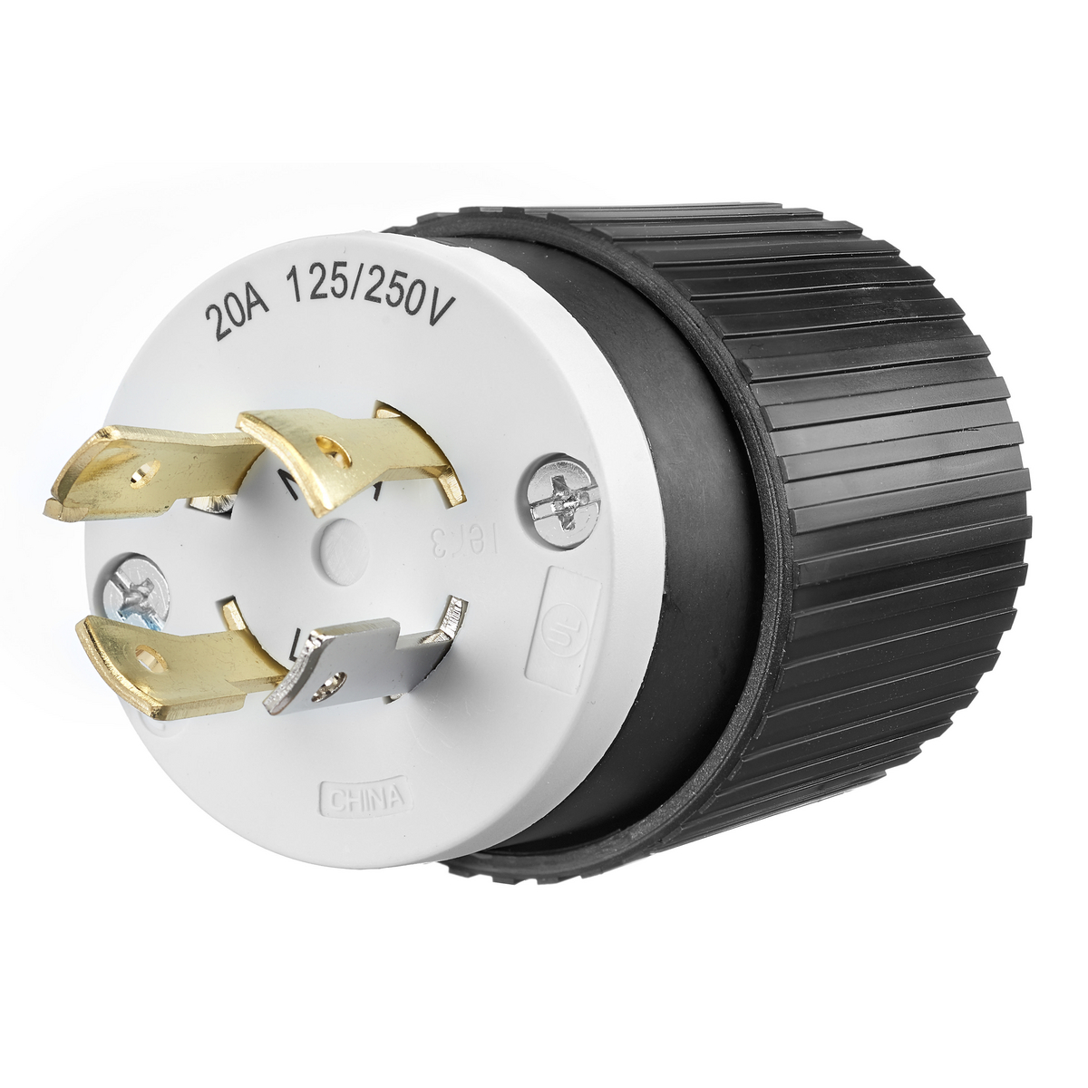 BRYANT 71420NP Industrial Heavy Duty Locking Blade Plug, 20A, 125/250 VAC, 1-Phase, 3-Pole, 4-Wire | CV6URB