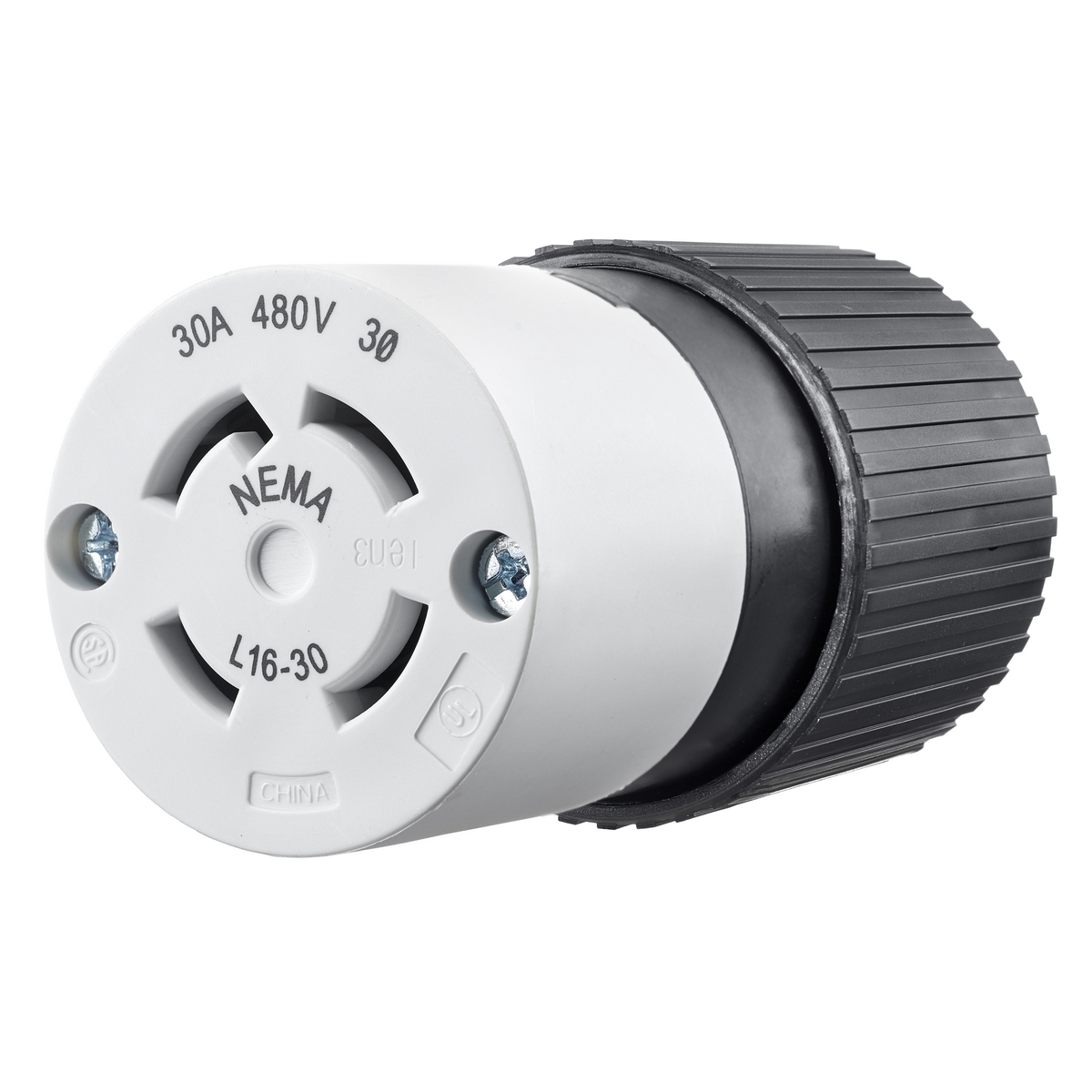 BRYANT 71630NC Industrial Heavy Duty Locking Blade Connector, 30A, 480 VAC, 3-Phase, 3-Pole, 4-Wire | CV6NMH