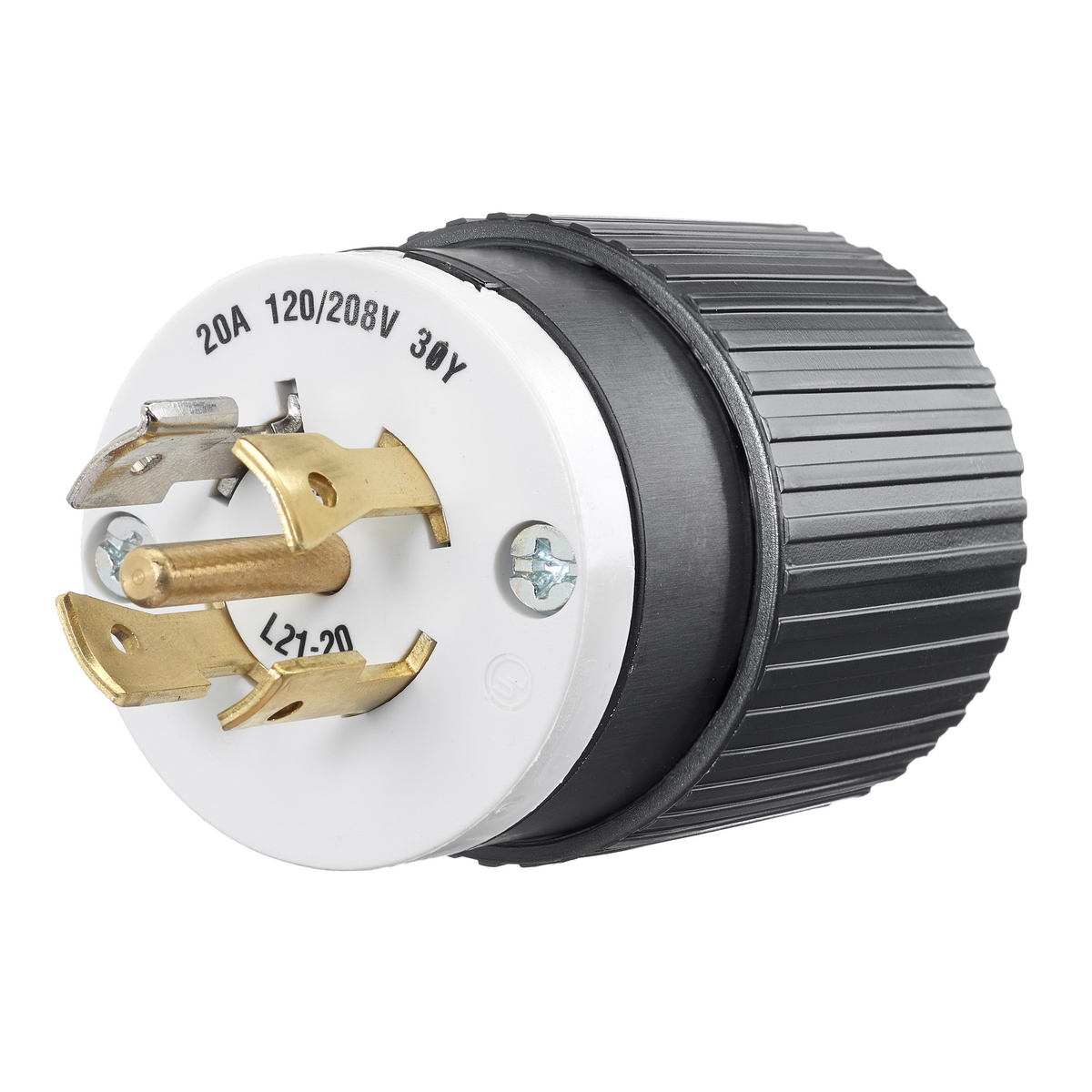 BRYANT 72220NP Industrial Heavy Duty Locking Blade Plug, 20A, 277/480 VAC, 3-Phase, 4-Pole, 5-Wire | CV6URK