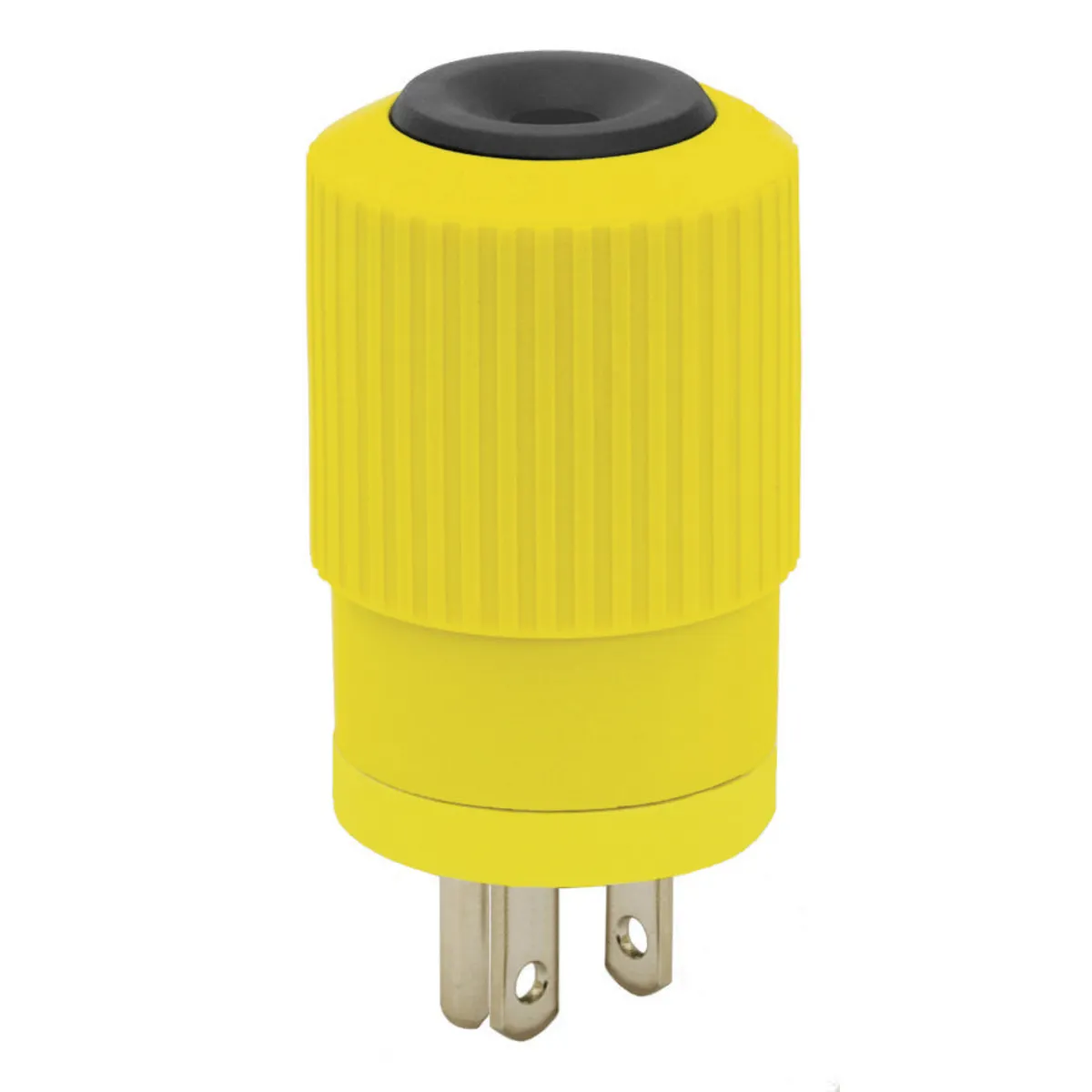 Male Plug, Straight, 2-Pole, 3-Wire Grounding, Yellow
