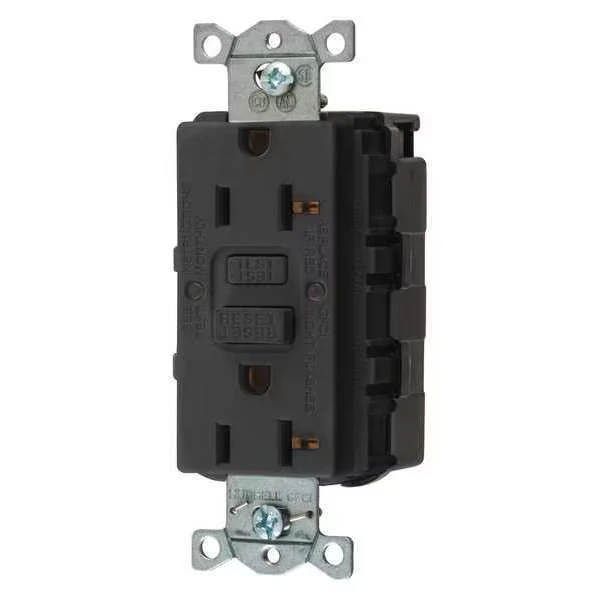 GFCI Rceptcle, Commer, Blk, 20A, 1 HP