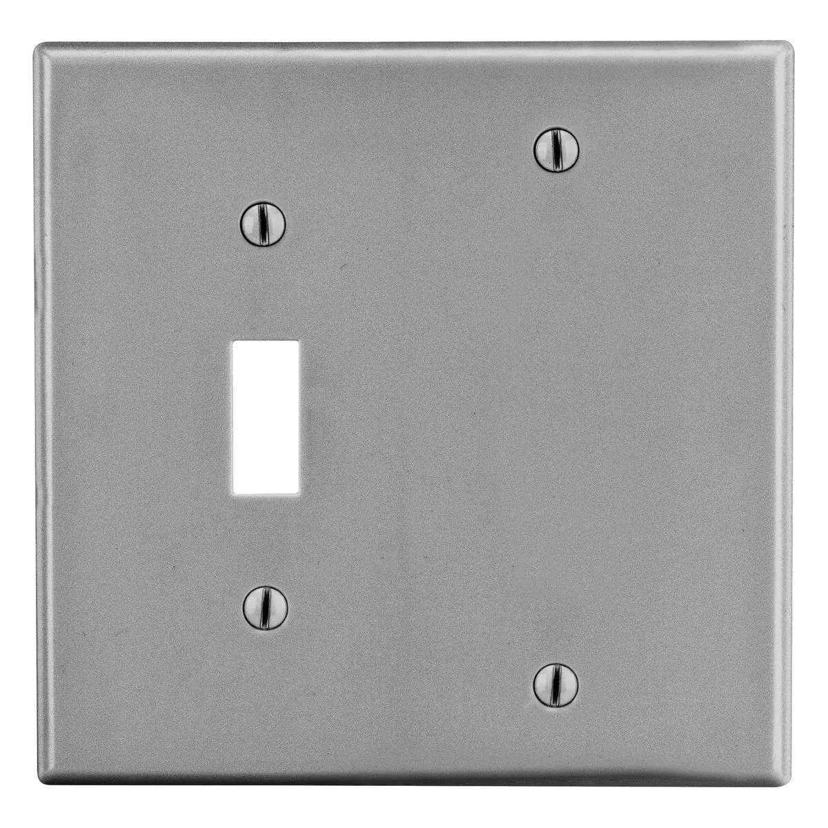Wallplate, 2-Gang, 1 Toggle 1 Blank, Gray