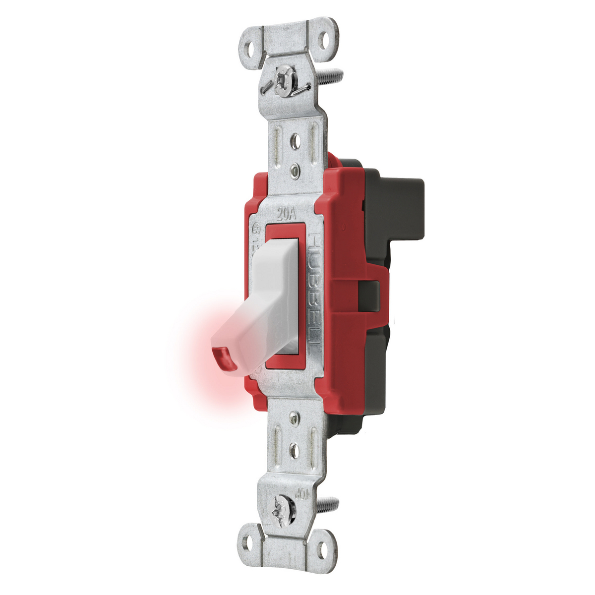 Pilot Lit Wall Swtch, 1-Pole, 120/277V, 20A