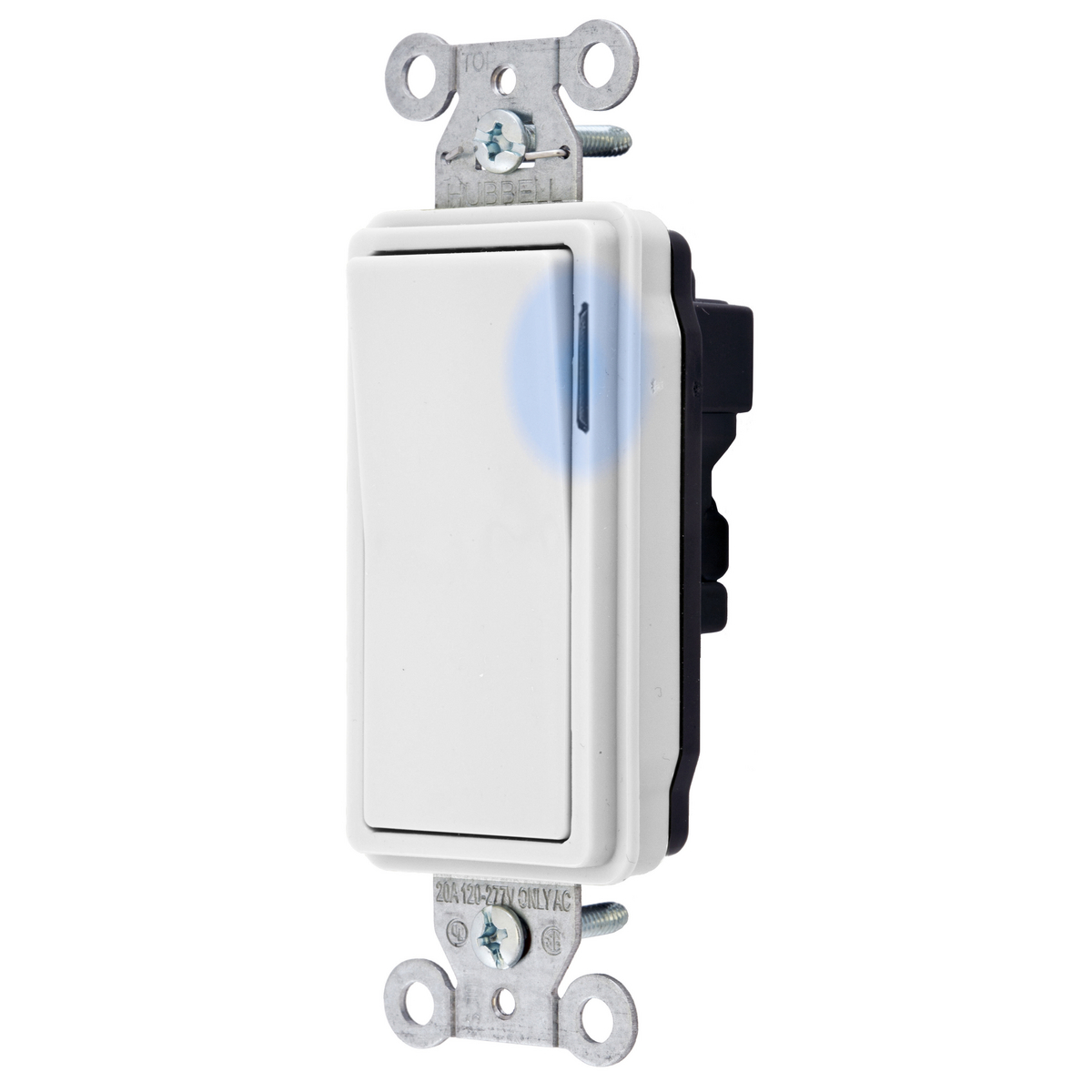 Illuminated Wall Switch, 1-Pole, 15A, Wht