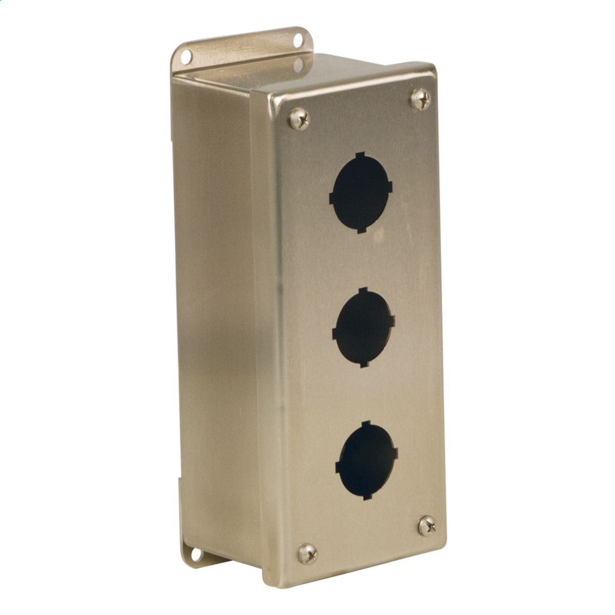 WIEGMANN PBSS3A Pushbutton Enclosure, 3 Holes, 30mm, 8 x 3 x 3 Inch Size, Wall Mount | CV6QAZ