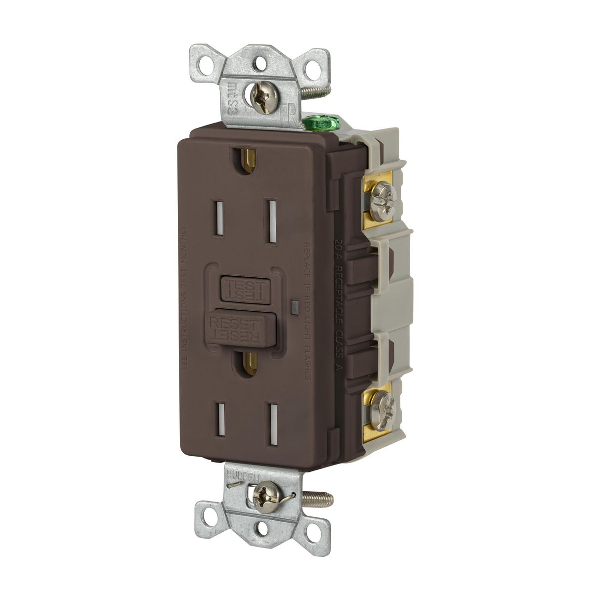 HUBBELL WIRING DEVICE-KELLEMS GFTRST15 GFCI Receptacle, Commercial, Decorator Duplex, Flush Mount, 15A | BD4KXB 45UF32