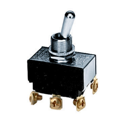 HUBBELL WIRING DEVICE-KELLEMS HBL22SP Bat Handle Switch, Double Pole, Double Throw 10A, 250V/10A, 125V, Spade Terminal | BD4KDA