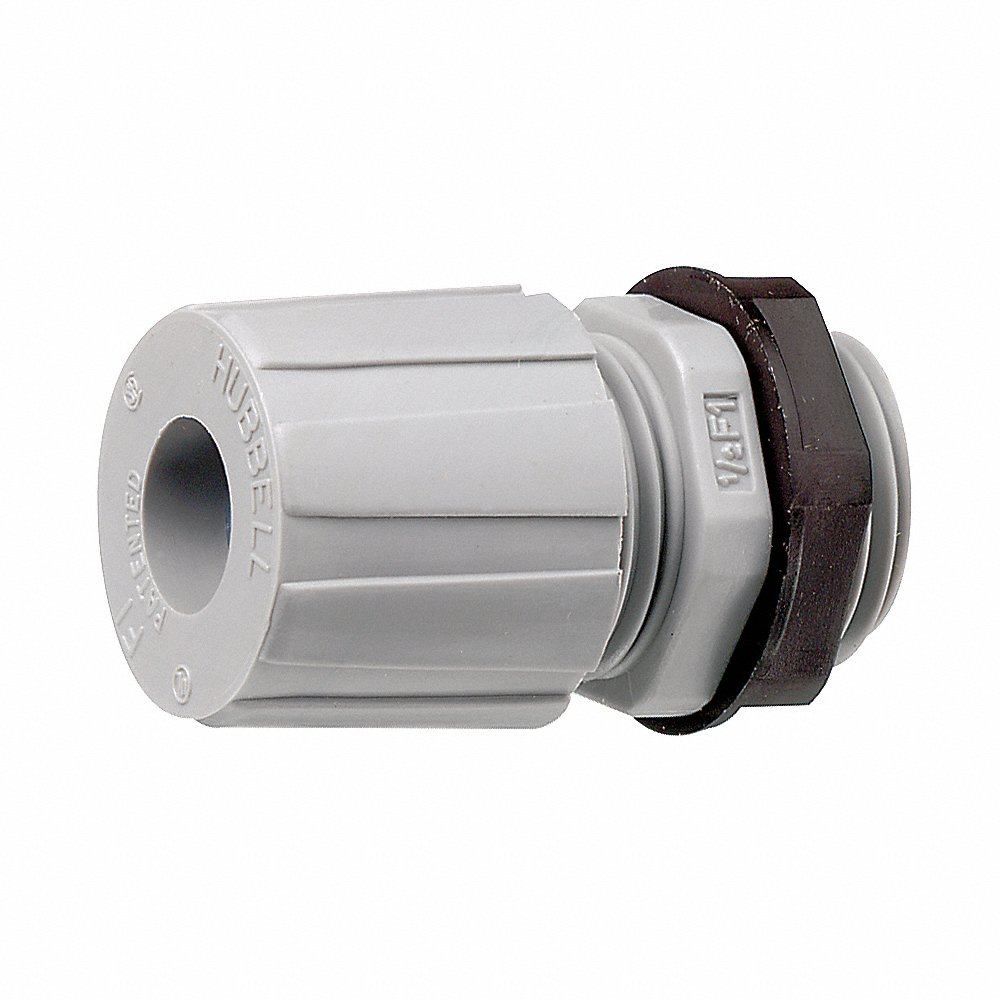 HUBBELL WIRING DEVICE-KELLEMS HJ1002G Liquid Tight Connector 1/4 inch Gray | AE3FHU 5D521