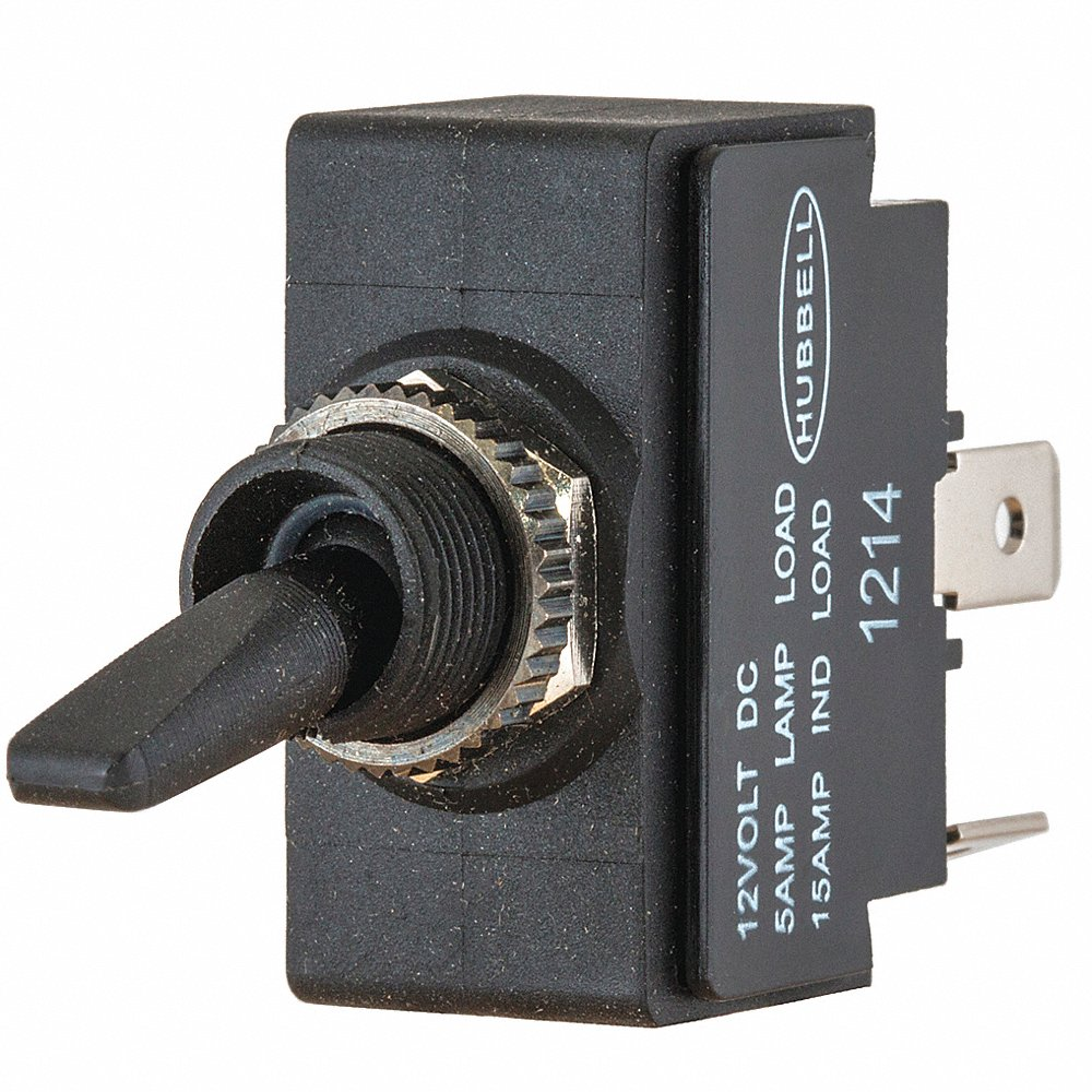 HUBBELL WIRING DEVICE-KELLEMS M11LRSP Lighted Toggle Switch (red) Spst On/off | AC9QGE 3HZ82