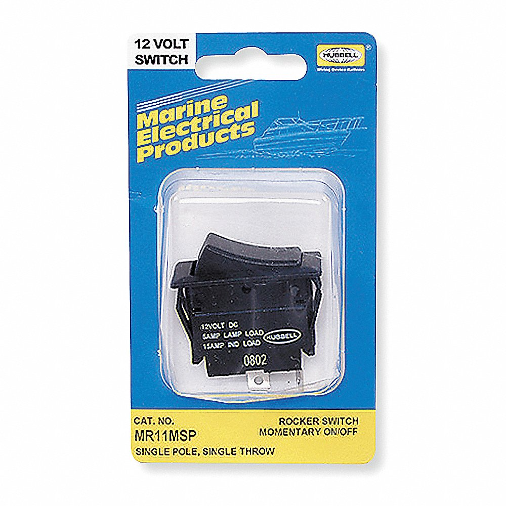 HUBBELL WIRING DEVICE-KELLEMS MR11MSP Rocker Switch SPST 2 Connections | AC9QQC 3JC01