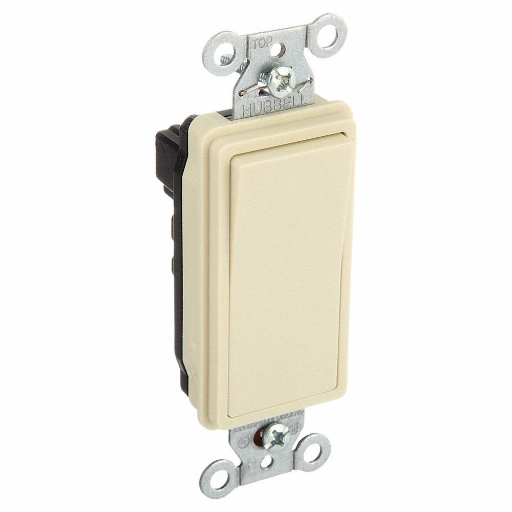 HUBBELL WIRING DEVICE-KELLEMS SNAP2121INA Decorator Switch, Single Pole, 20A, 120/277VAC, Ivory | AC4XEZ 31A468