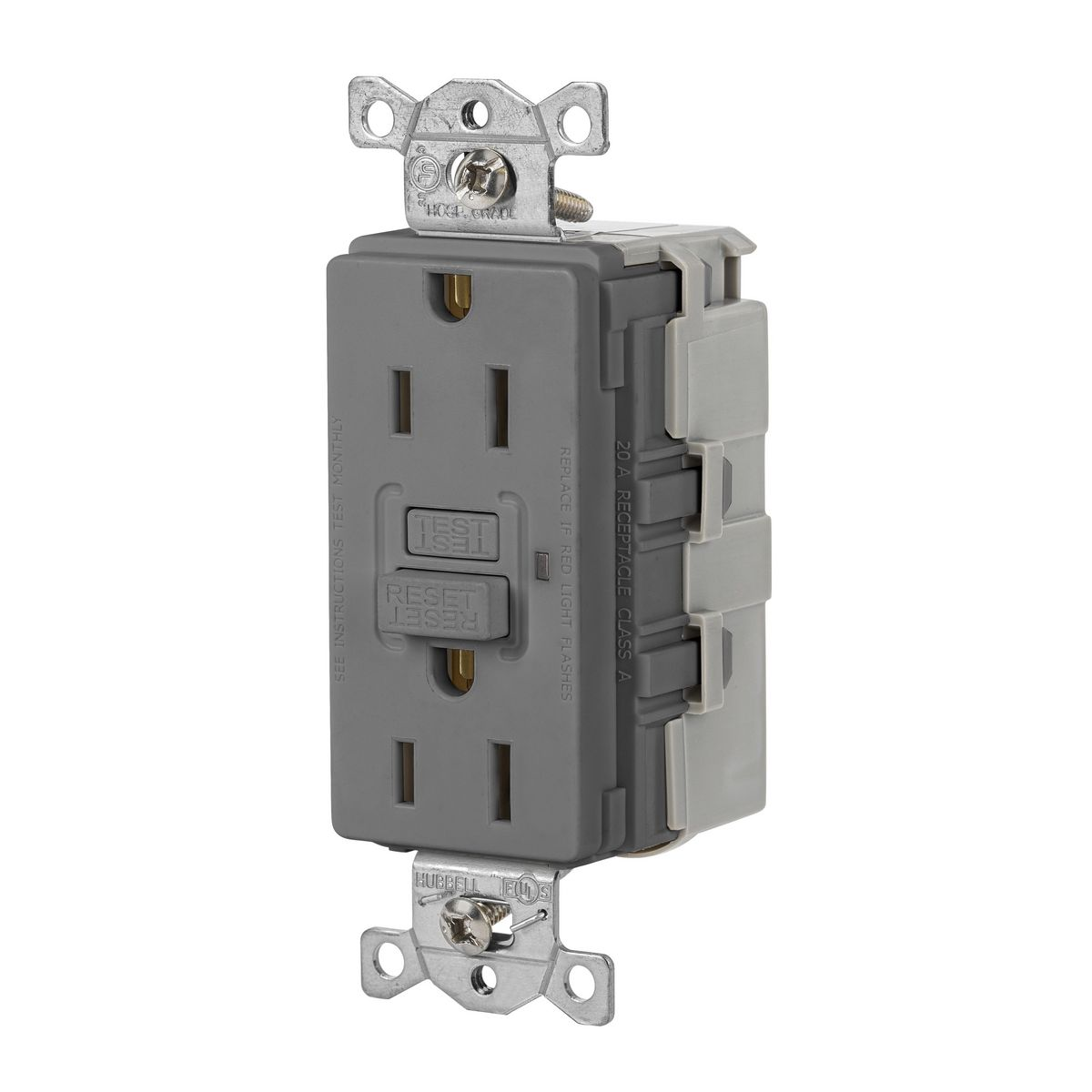 HUBBELL WIRING DEVICE-KELLEMS GFRST15SNAP Gfci Receptacle, 15A 125V, 2-P 3-W Grounding, 5-15R, Brown | AH9AAZ 39EA63