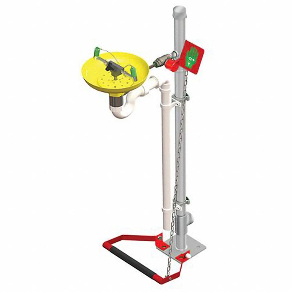 HUGHES SAFETY 75GSP Pedestal Mounted Eye / Face Wash, Push Plate | CE7PUZ 30002