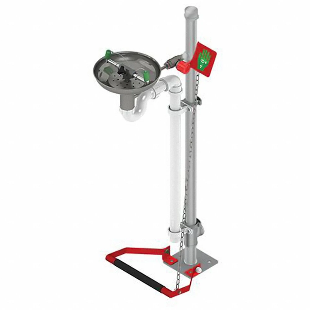 HUGHES SAFETY 85GSP Pedestal Mounted Eye / Face Wash, ABS Plastic, 2 - 6 bar | CE7PVC 30005