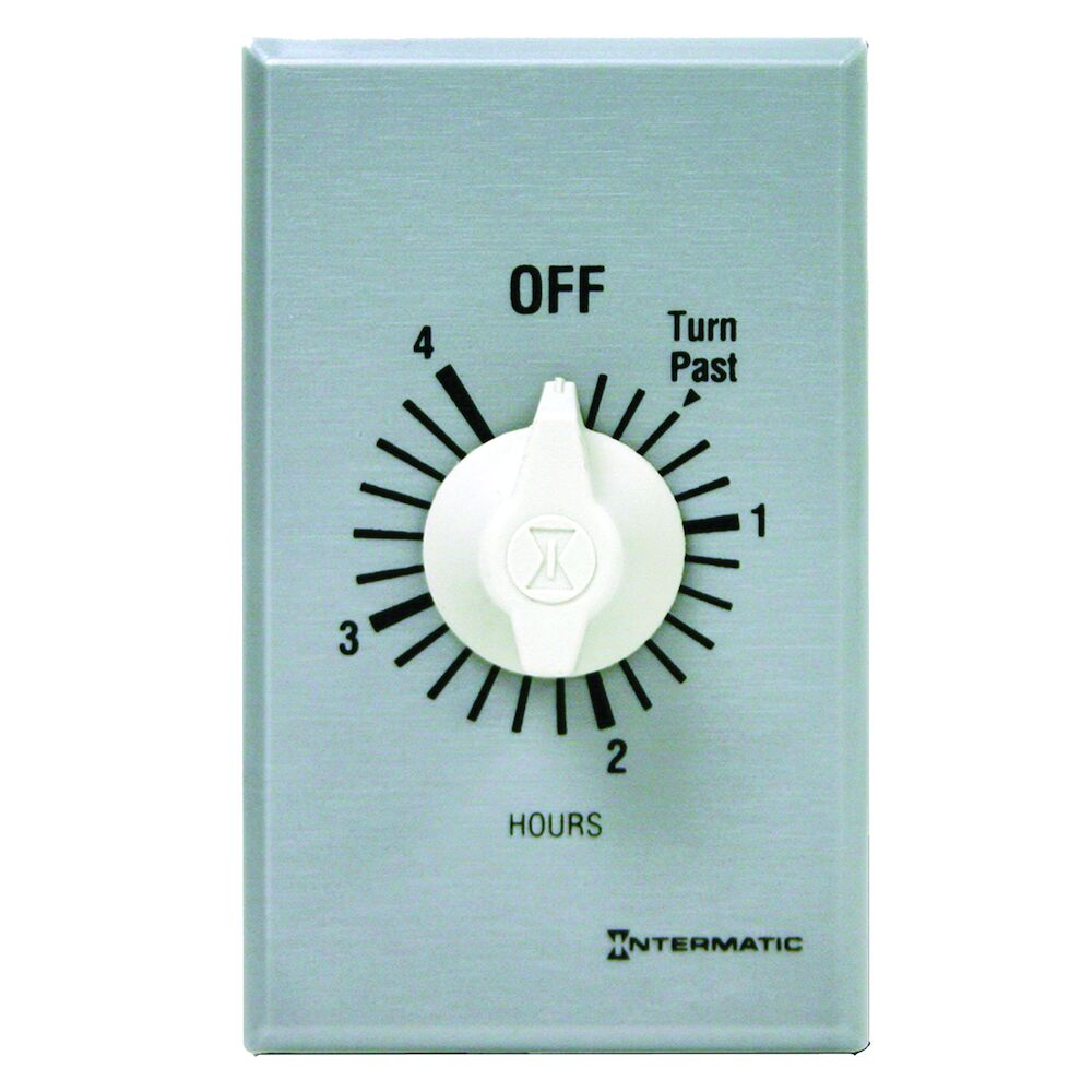 INTERMATIC FF4H Spring-Wound Timer, SPST, Silver, 10 A | AC9DYH 3FXC4