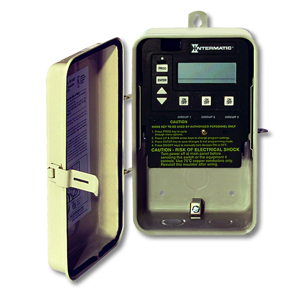 INTERMATIC PE153 Electronic Digital Time Clock, 24 Hour, 120/240 Volt AC | AC9DXG 3FWY5