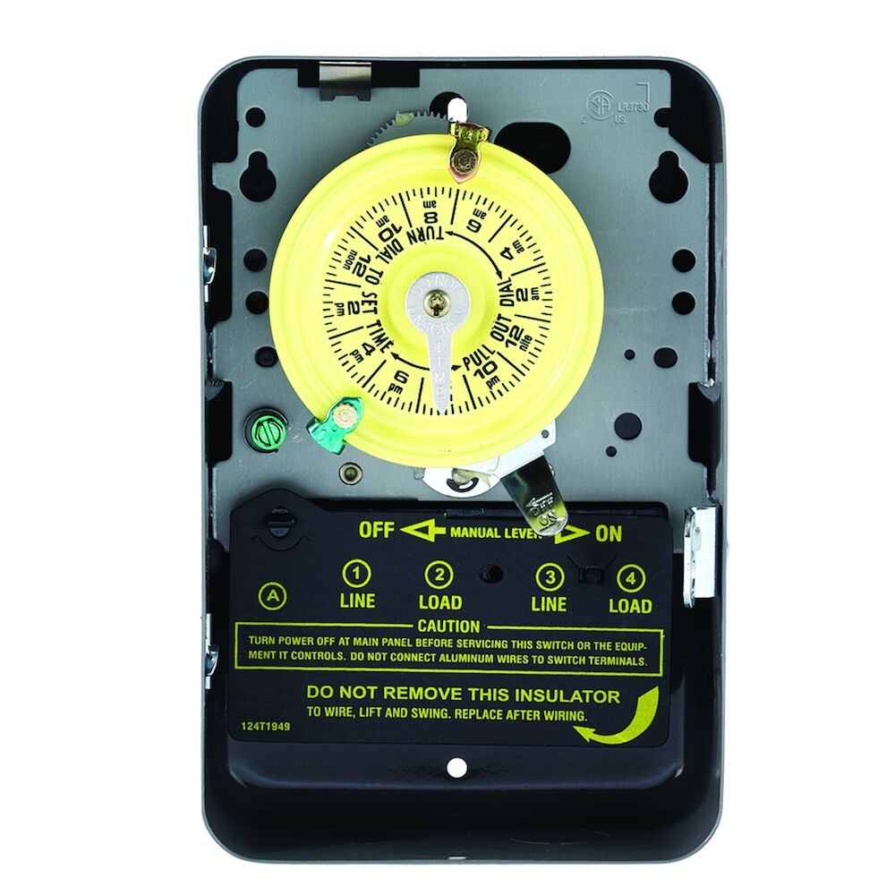 INTERMATIC T104 Electromechanical Timer, 24-Hr Time Setting, 208 - 277 VAC, 40 A | AB9MTG 2E351