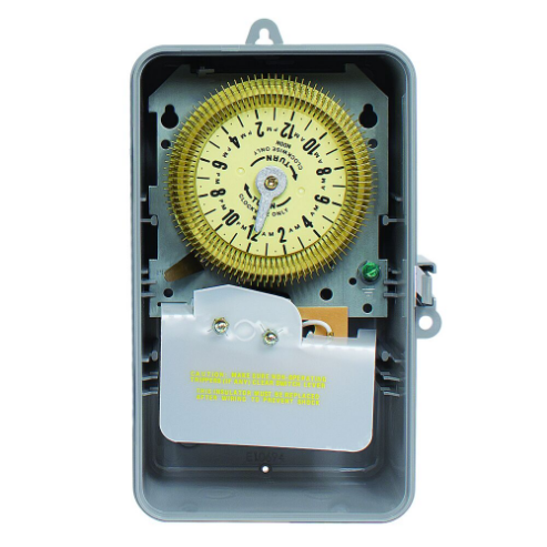 Mechanical Time Switch, 125V AC, 60Hz, SPDT, Indoor/Outdoor Plastic Enclosure