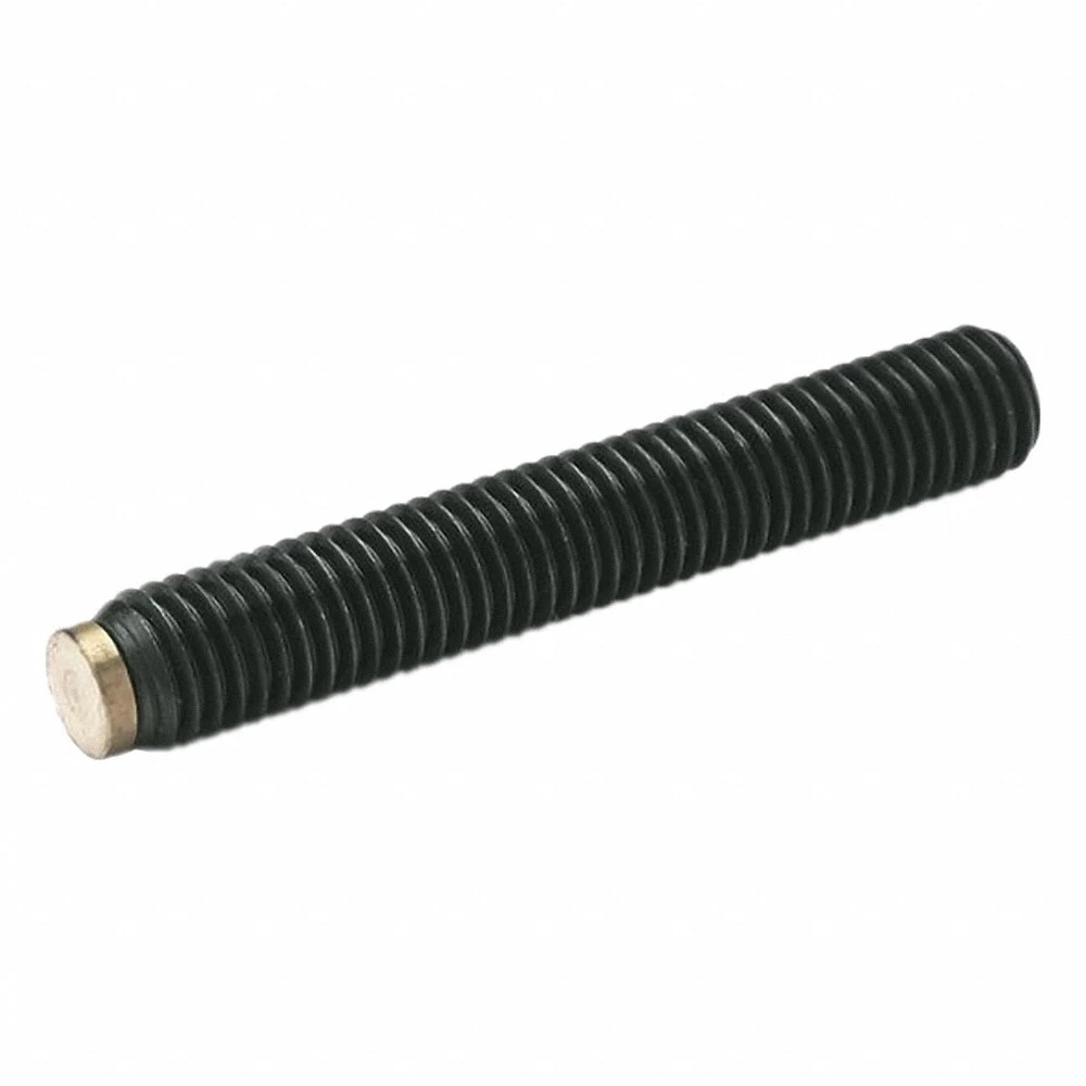Set Screw with Brass Tip, Steel, Black Oxide, Brass Tip, M12 Thread, 40 mm Fastener Lg