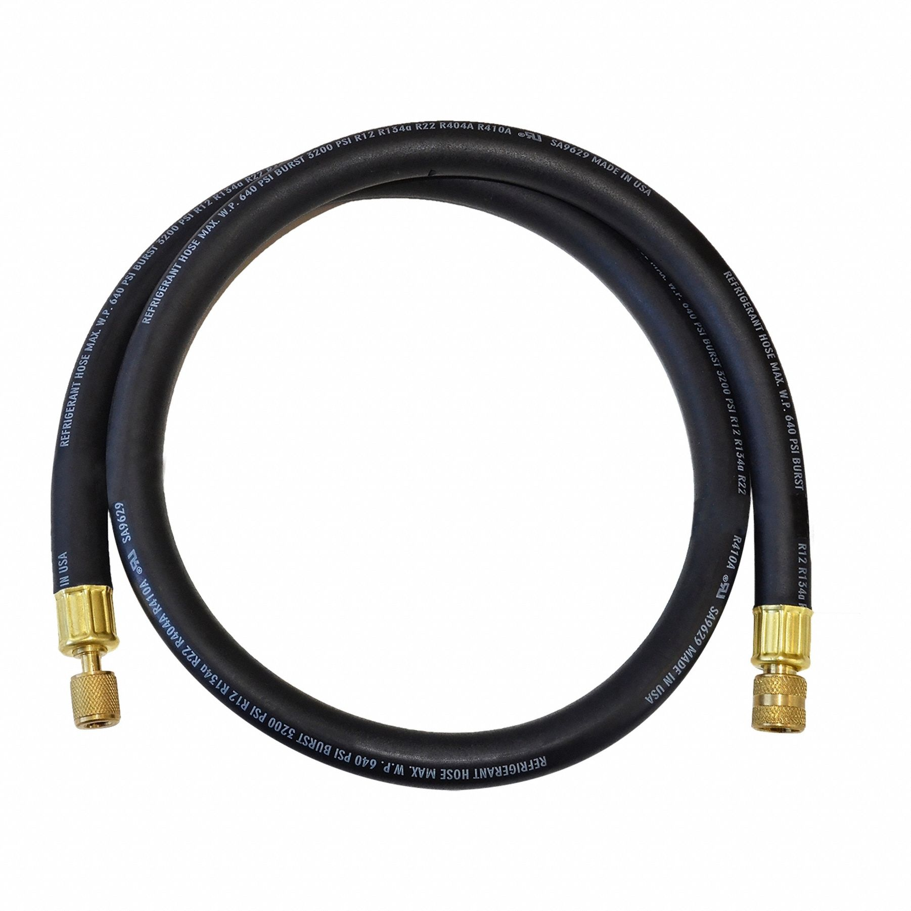 Hose, 5 ft Length, 0 Deg Angle, Black, Single Hose, Anti-Blowback Valve