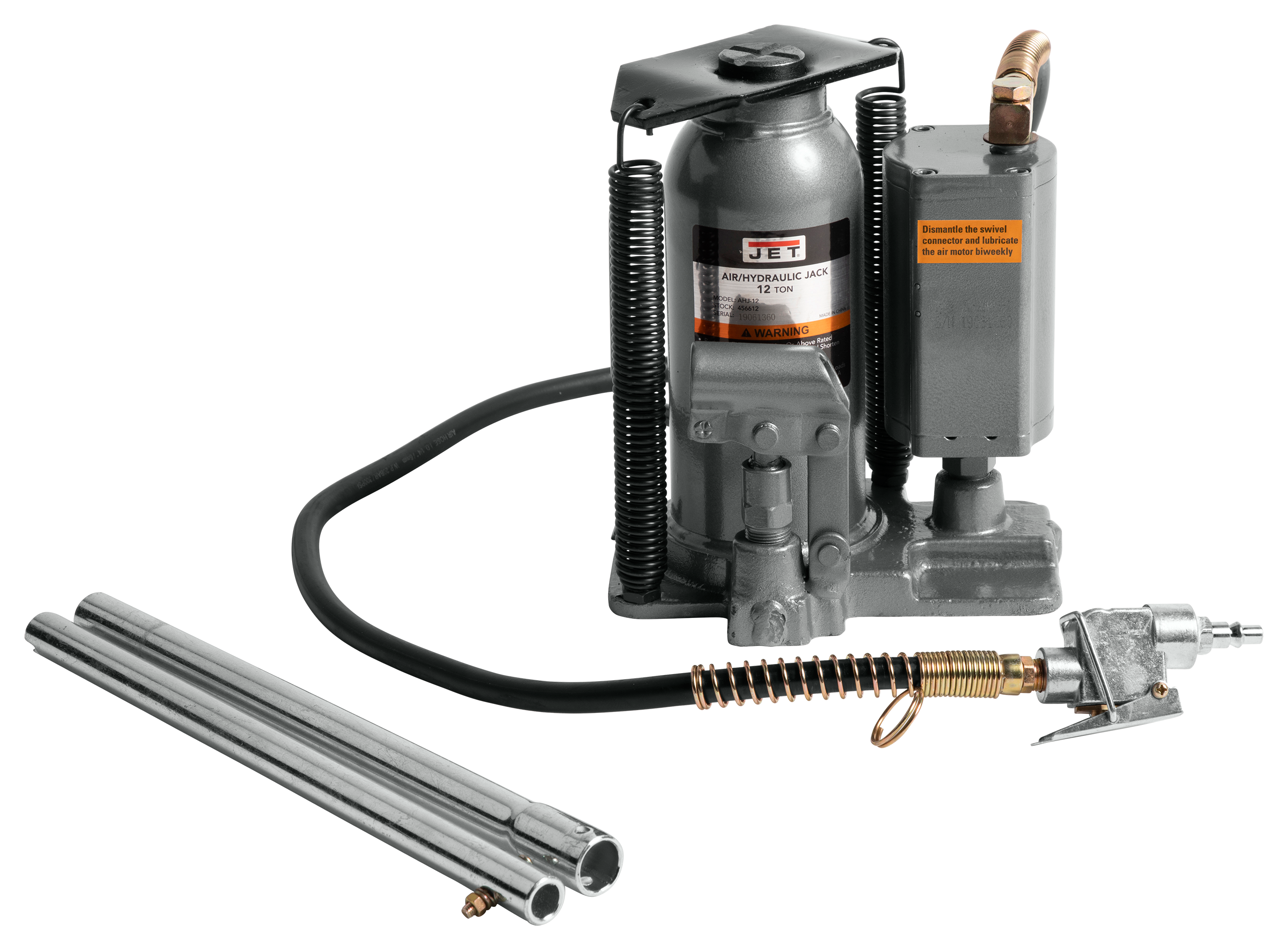 Air/Hydraulic Bottle Jack, 12 Ton Capacity