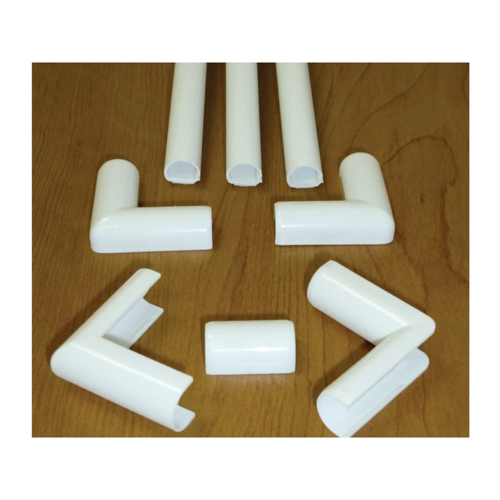 Wall Cord Cover Cable Raceway, 8 Piece Kit, 0.43 Inch W x 0.5 Inch H