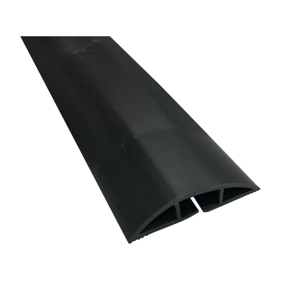 PVC Floor Cord Cover Kit, 6 Feet Long, Black