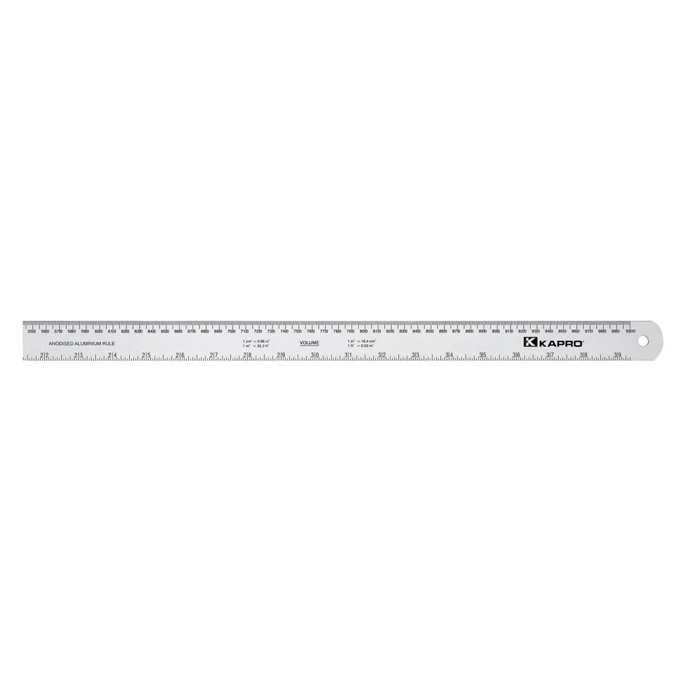 306 Aluminum Ruler w/Conversion Tables-1/16 And mm 12 Inch