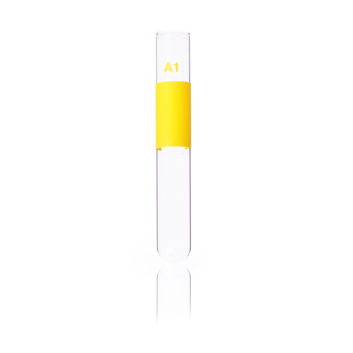 Borosilicate Glass Tube, Yellow, 10 mm OD x 75 mm, 3 ml Capacity, 1000PK