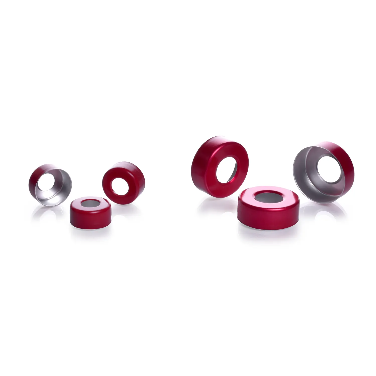 Open-Top Aluminum Seal, 13 mm for Mouth OD, Red