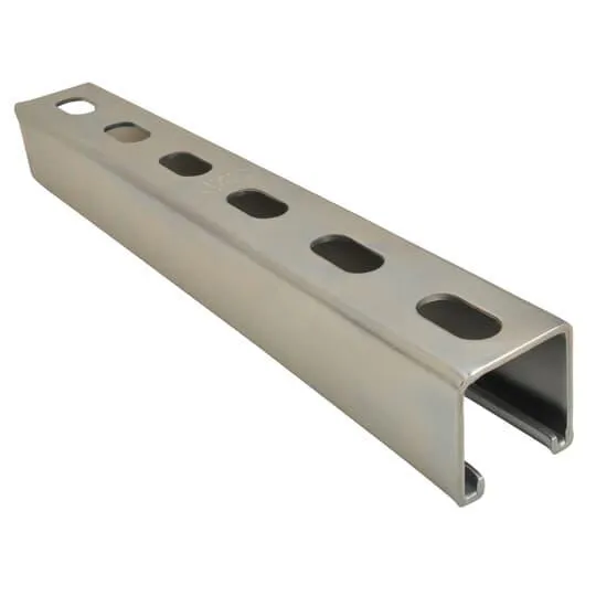 Channel, Silvergalv/Electro-Galvanized Finish, Half-Slotted Type, 9/16 X 7/8 In Slot Size, 600PK