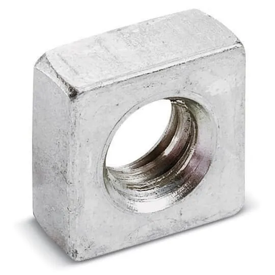 Square Nut, Galv-Krom Finish, 3/8-16 Unc Thread Size, Steel, 100PK
