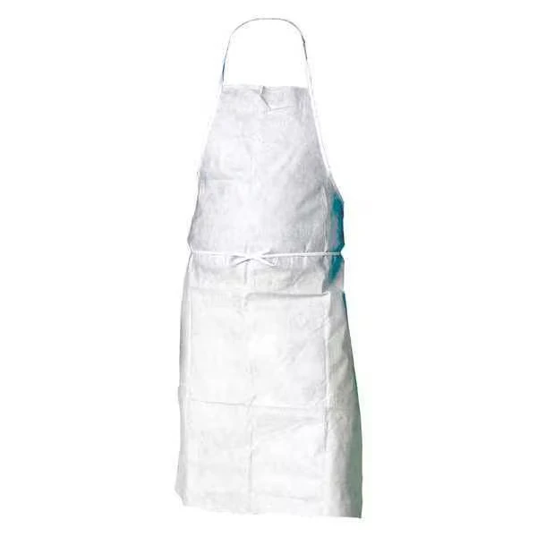Breath Parti Apron Polyethylene Ties Univ 28 x 46 WHT 500/Cs