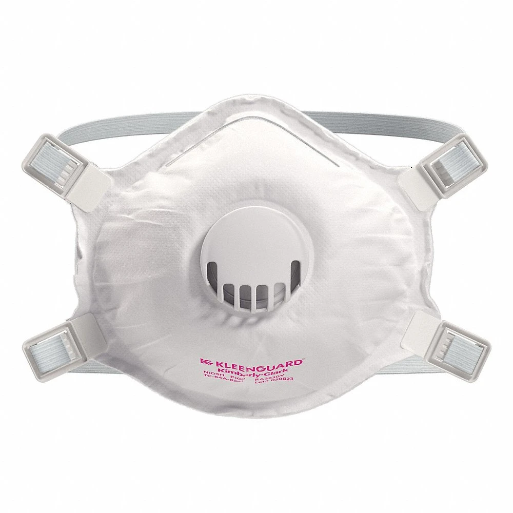 Disposable Respirator, Adjustable, Molded Nose Bridge, Comfort, White, Universal Mask Size