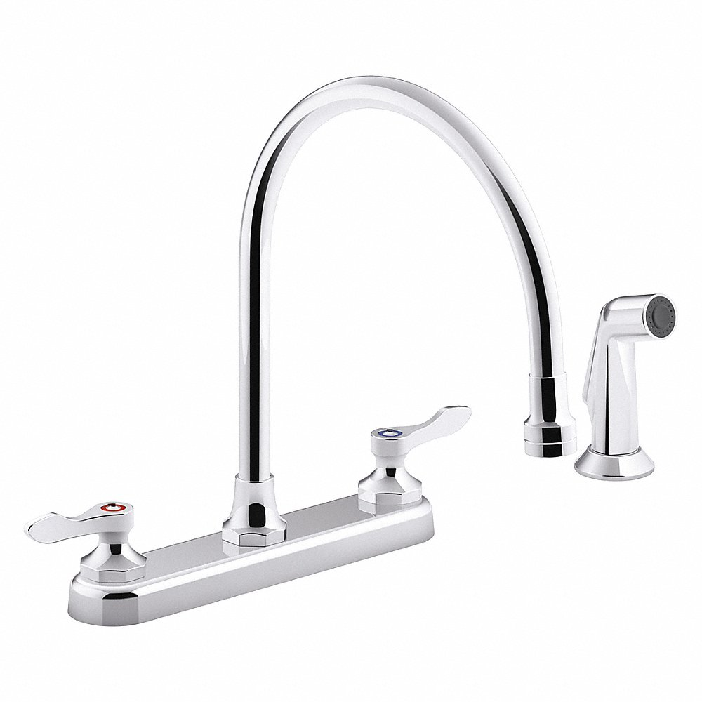 KOHLER K-810T71-4AFA-CP Gooseneck, Kitchen Sink Faucet, Manual Faucet Activation, 1.8 Gpm | CF2BQX 493K13